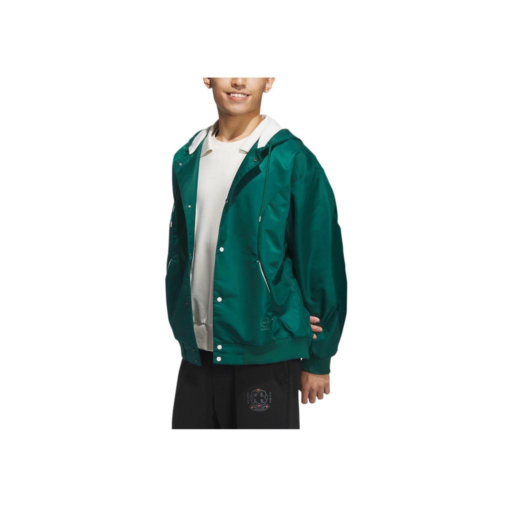 Adidas Sport Hooded Fleece Jacket Unisex Jackets Forest-Green IK3420