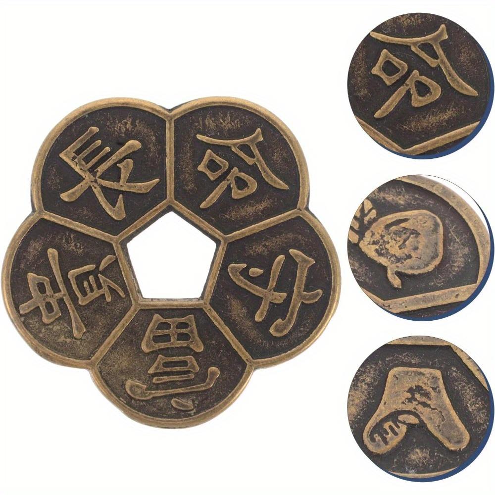 2pcs Feng Shui Coins, 2.16 Inch Brass Chinese Lucky Coins Chinese Dynasty Time Novelty Good Lucky Charms for Health and Wealth