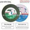 Great White Shark Ultra-Thin 105mm X 1.2mm X 16mm Stainless Steel Cutting Disc with Green Single/Double Mesh for Angle Grinders