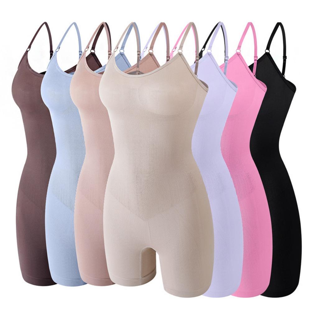 Plus-size Postpartum Shapewear Hip-lift Midriff Corset Seamless Crew Neck Strap Bodysuit