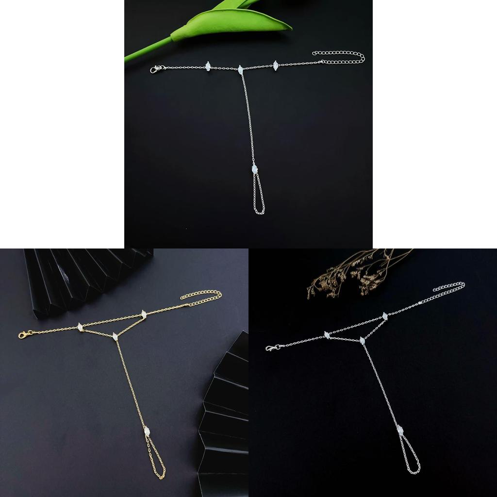 Modern Geometric Zirconia Womens Chain Bracelet With Electroplated Finish For Gift Travel
