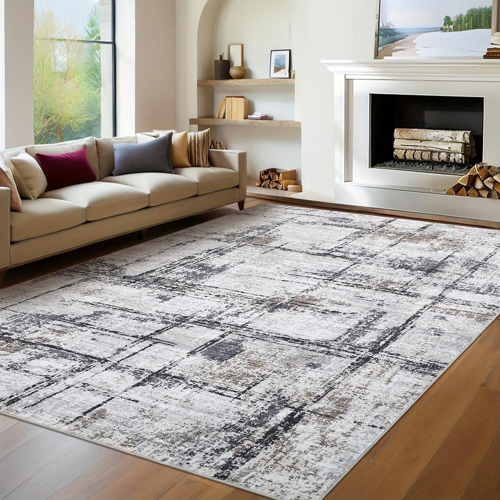 Living Room Carpet Solid Color Carpet Wear-resistant Easy To Maintain Anti Slip Pad for Coffee Table