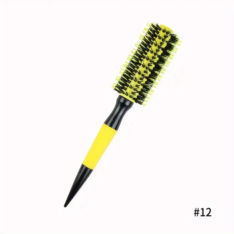 Yellow Aluminum Alloy Tube Bristle Nylon Needle Hair Curling Comb Women Hair Styling Tools