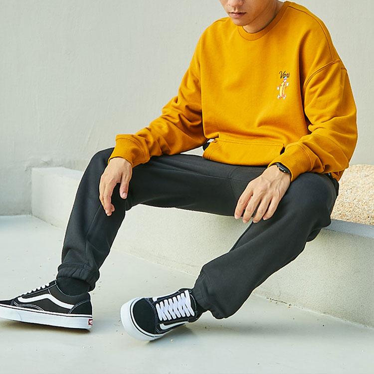 Vans Fun Pattern Printed Crewneck American Sweatshirt Men Sweatshirt Yellow VN0A5H749Y3