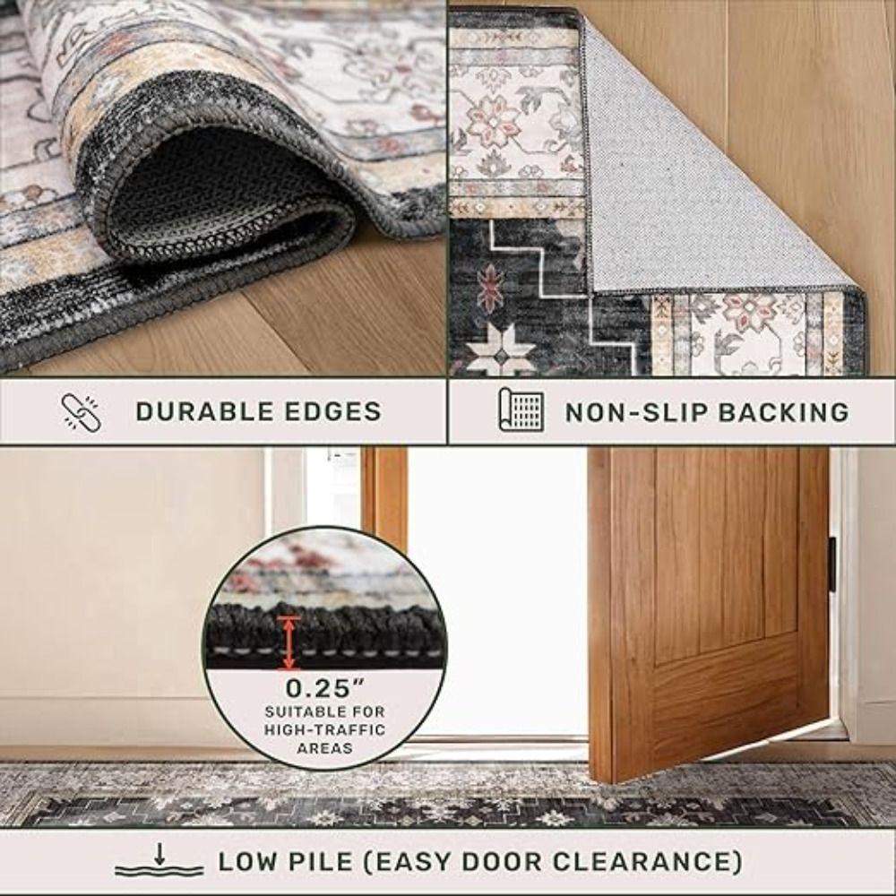 Non-Slip Small Rugs Washable Kitchen Bathroom Door Mat Entryway Rug  for Indoor Entrance