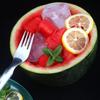 22/25cm Watermelon Cutter Slicer Tool Stainless Steel 2-In-1 Fruit Cutter Melon Cube Cutter Fork Gadget For Family Camping Party