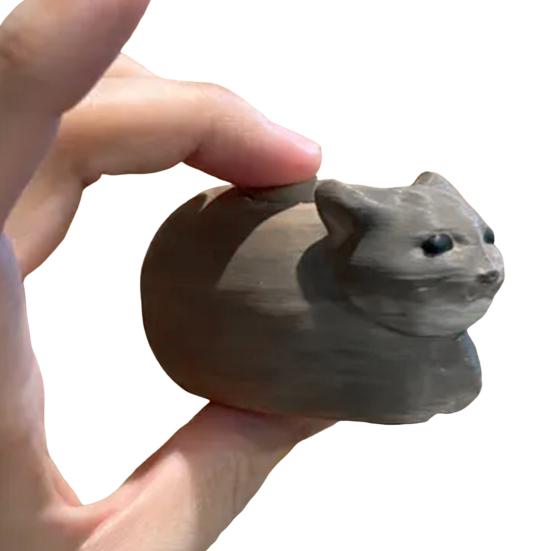 Rotary Cat Meme Figurine 3D Printed PLA Spinning Kitten Statue Sculpture Home Office Desktop Decoration Ornament Meme Collectible Gift