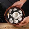 Portable Ceramic Kung Fu Tea Set with Tray, Cups, Teapot, and Lid Bowl