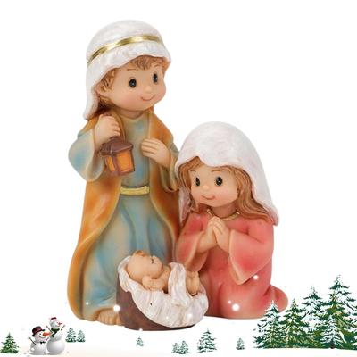 Krippenfiguren Harz Weihnachten Schreibtischfigur Dekoration Schreibtisch Geburt Jesu Statue Für Bücherregal Fensterbank Bücherregal