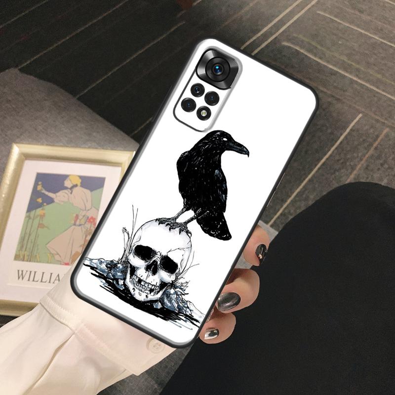 Crow Raven Dark Skull Funda For Xiaomi Redmi Note 14 Pro 9 10 11 12 13 Pro 10S 11S 12S Redmi 13C 10C 12C 14C Case