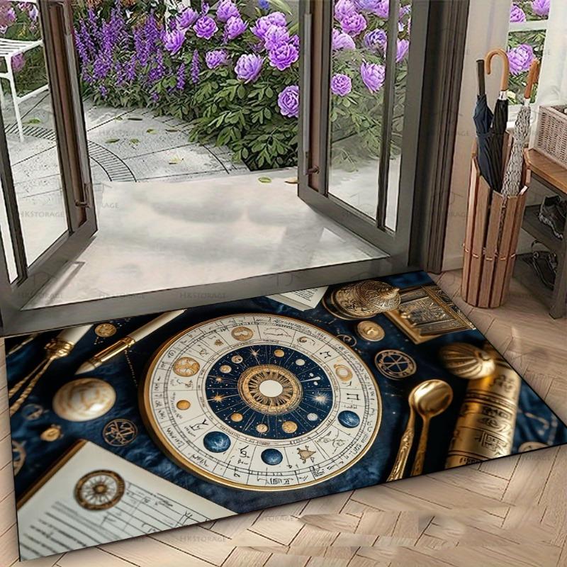Starry Sky Moon Theme Door Mat Easy To Clean Outdoor Carpet Suitable Home Such Living Rooms Kitchens Bedrooms Decor Doors Rugs
