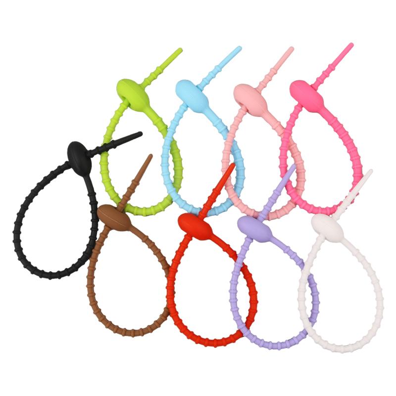 5/10/20/30 Stück Niedliche Bonbonfarbene Silikon Wiederverwendbare Beutelverschlüsse Schlüsselanhänger Lanyard-Band Schlüsselring Autoschlüsselanhänger für handgefertigten Schmuck