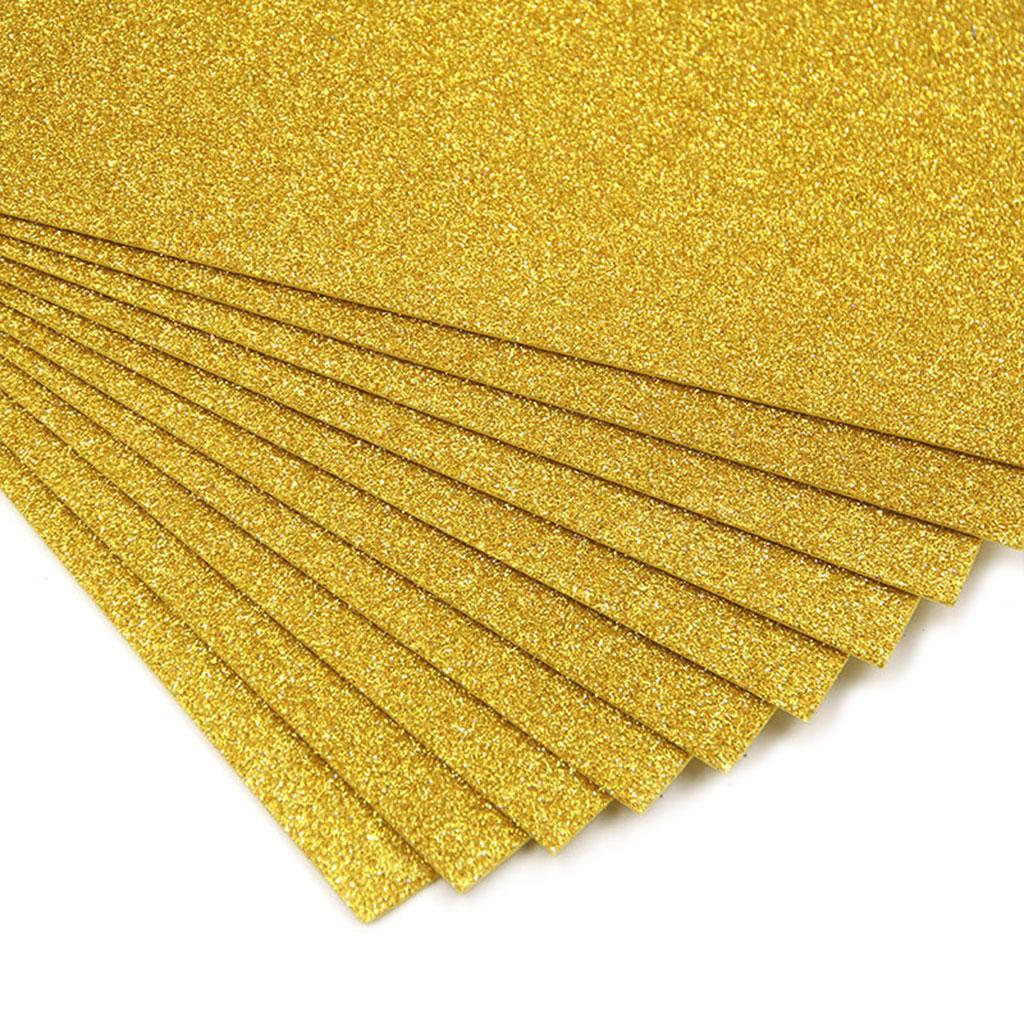 10Pcs A4 Glitter Foam Papers for Kids DIY Craft Pearlescent Powder Glitter Paper
