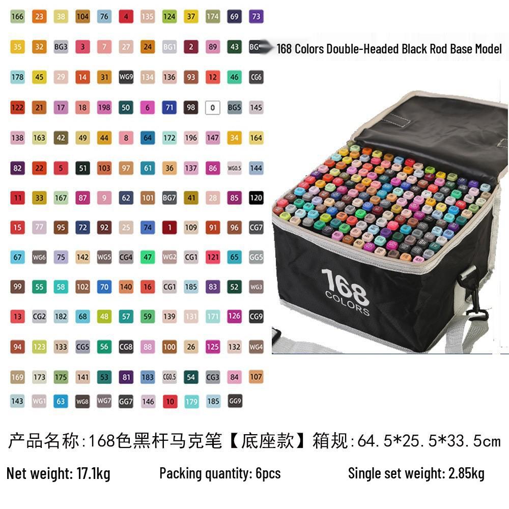 Touch Quick-Drying Double-Ended Alcohol Marker Pen Set - 24/48/80 Colors, Black Handle, Ideal for Kids' Art