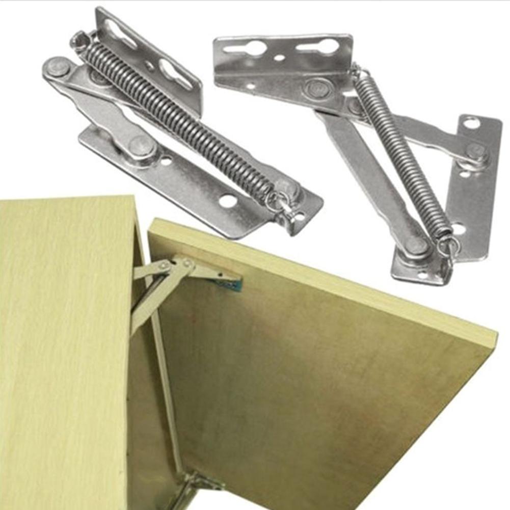 2pcs 13*2.3cm 80 Degree Sprung Hinge Stainless Steel Sofa Folding Scissor Hinge Cabinet Door Lift Up Stay Flap Top Support Tool