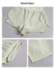 Women's High-Waist Quick-Dry Running and Yoga Shorts with Faux Two-Piece Design