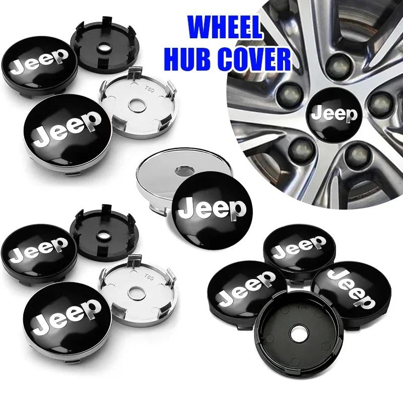 4Pcs Car Wheel Center Hub Cap Replacement for Jeep Renegade Wrangler JK JL Grand Cherokee Compass Patriot Auto Parts