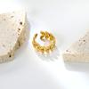 Fashion Hollow Geometric Adjustable Open Ring High-End Gold Tone Ring