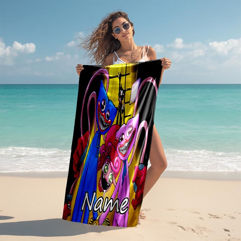 Personalized customized proof beach towel with Poppy Playtime pattern - soft, absorbent,quick-drying,perfect swimming,camping&bathing
