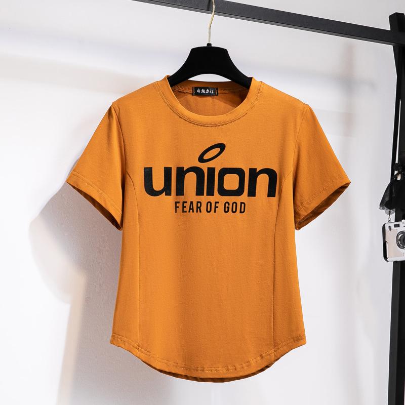 

Плюс Размер Женское Новое Летнее Платье Niche Design Футболка С Короткими Рукавами 7XL оранжевый