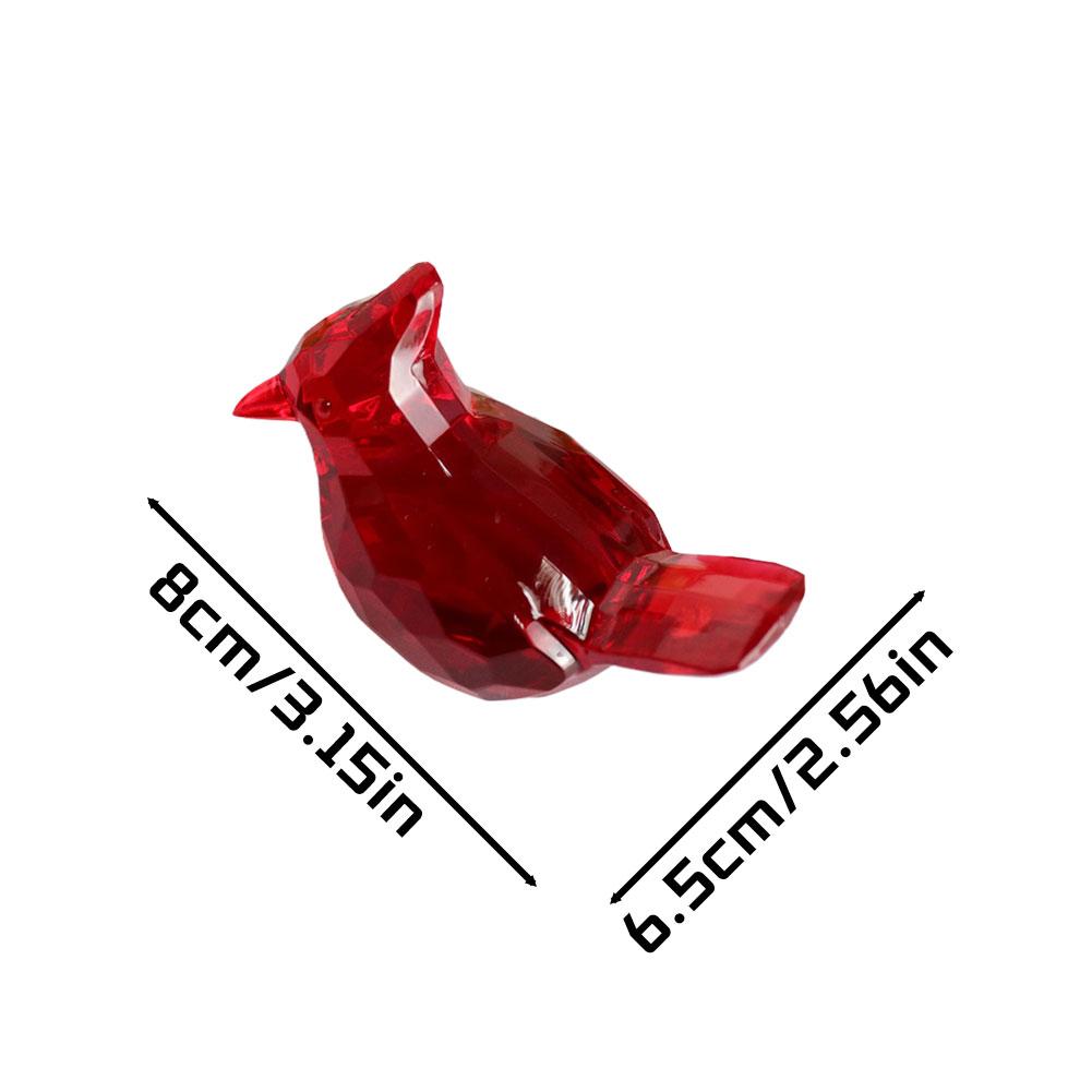 Durable Acrylic Christmas Red Bird Model Ornaments Hanging Pendant For Christmas Tree Wedding Holiday Home Party