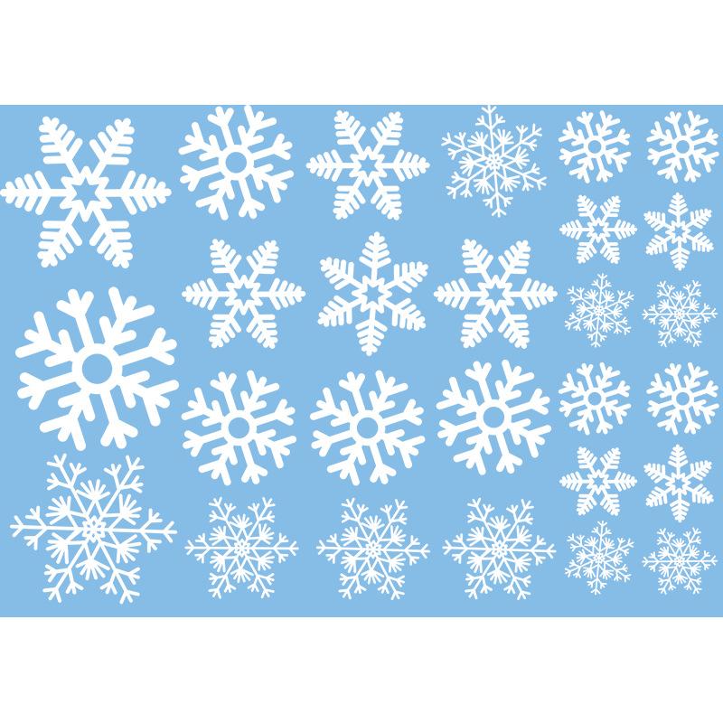 White Snowflake Christmas Atmosphere Decorations, Electrostatic Stickers, Glass Window Display Scenes