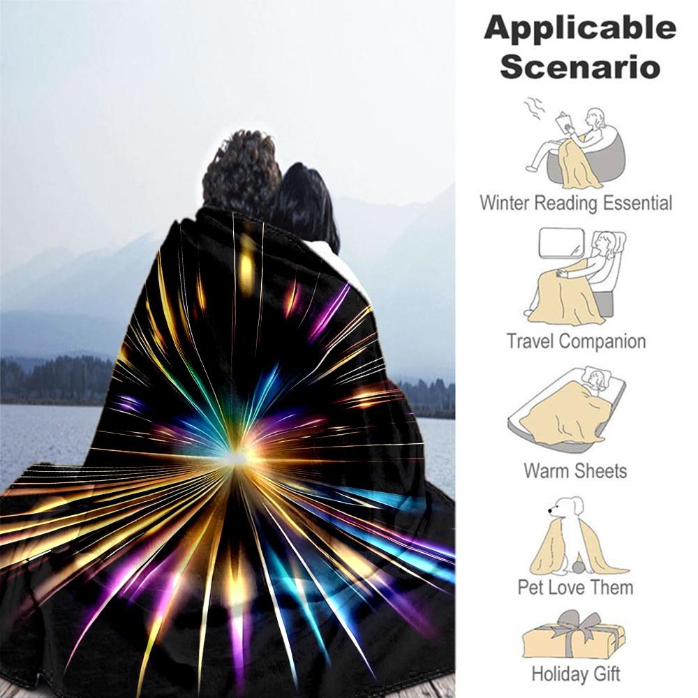 1PC LightburstOutdoor Flannel Blanket - Soft Plush Decor for Picnics, Camping, Bedroom, Playroom, Office, or Lunch Break 1274A