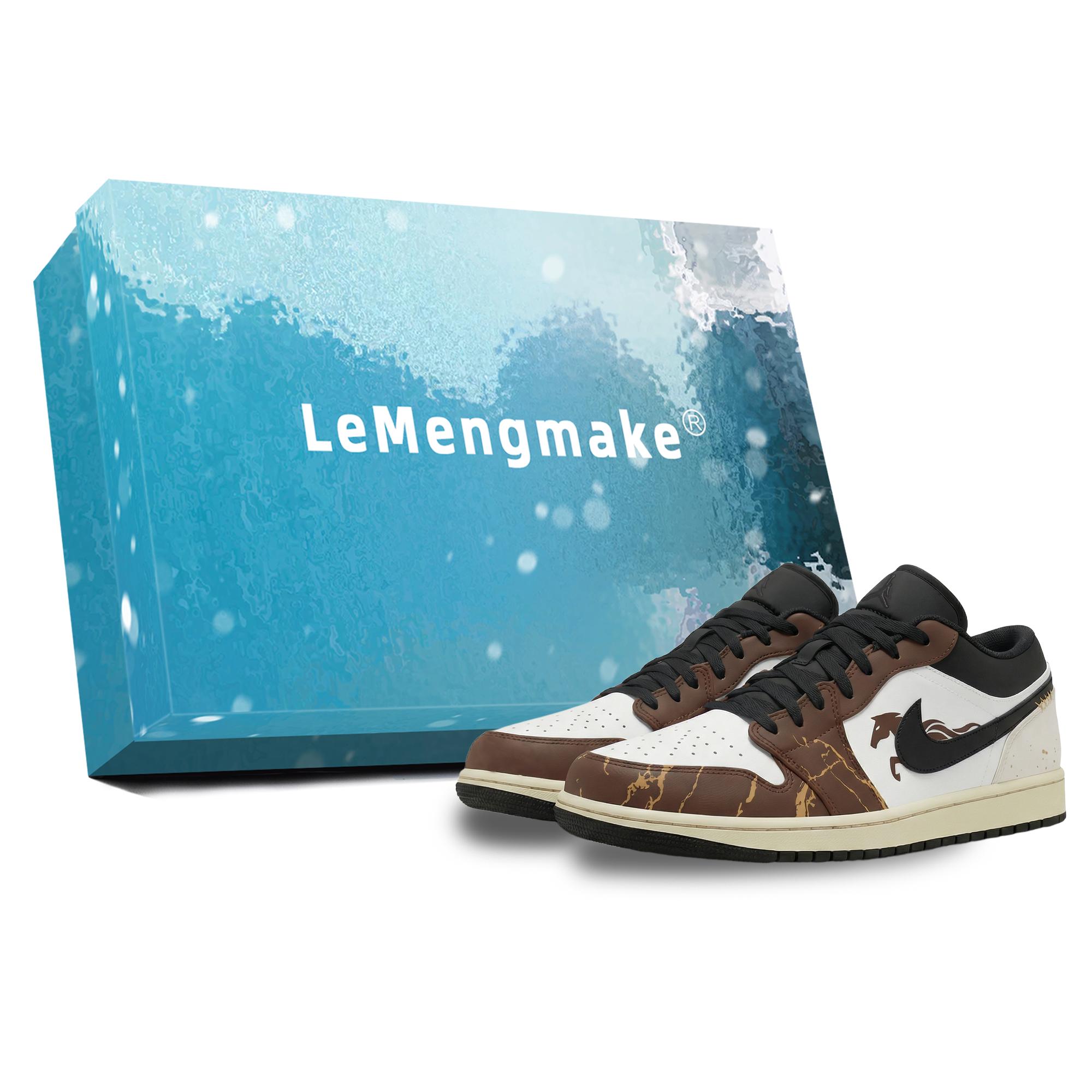 

Jordan Air Jordan 1 Lemon Joy Low top Vintage Basketball Shoes Unisex White Brown 553558-040(Team399-S-BOX) 43