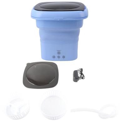 Faltbare Waschmaschine Mini Tragbarer Eimer Wäschewaschmaschine mit Schwarzem Deckel für Wohnmobilreise Wohnung