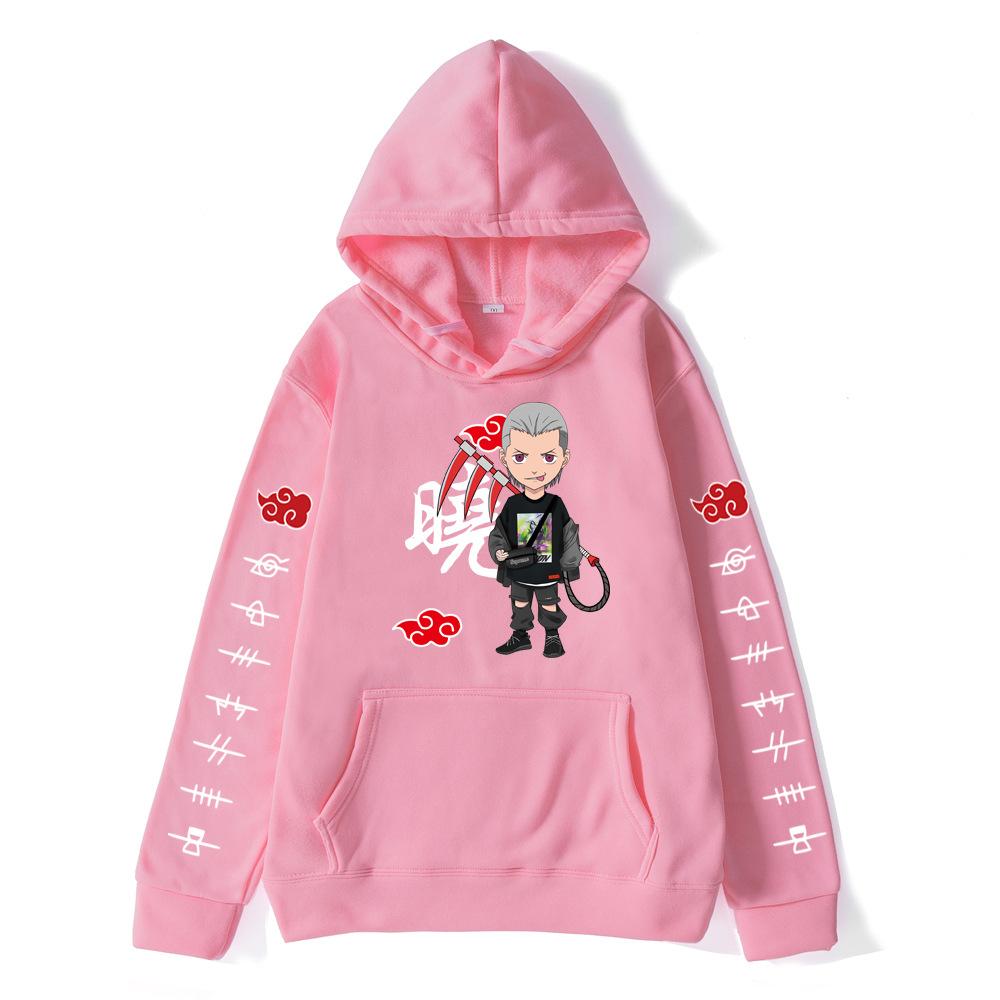 Autumn Winter Naruto Akatsuki Character Printed Hoodies Fashionable Casual Warm Sports Long Sleeved Men's and Women's Unisex Hooded Sweatshirts