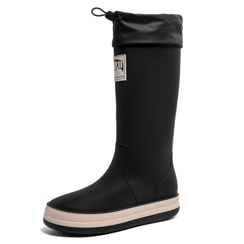 Fashion Beam Mouth High Tube Waterproof Rain Boots For Men And Women Couples With The Same Outdoor Non-Slip Car Wash Work Boots 36-44
