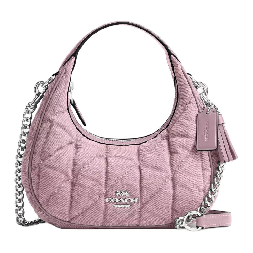 

Coach Carmen 20 Brand Logo Detachable Shoulder Strap Denim And Smooth Leather Crossbody Shoulder Handbag Small Women handbags Carnation CBR11-SVY2V Basic Set (Bag+Dust Bag)
