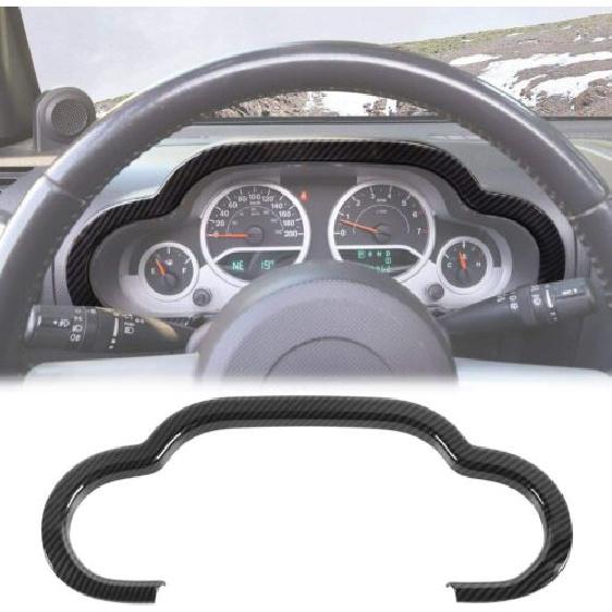 Carbon Fiber Dashboard trument Panel Ring Trim Cover For JK Jeep Wrangler