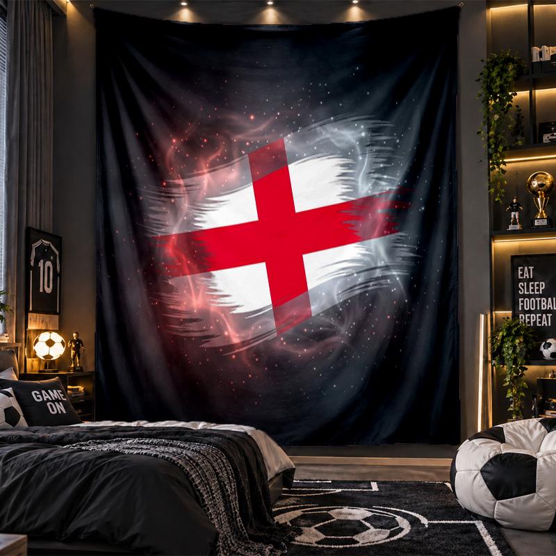 Wall Hanging Tapestry England Football Print Cloth for Living Room Bedroom Home Decor
