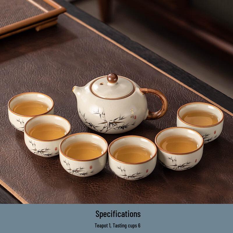 Chu Yi Qi Ru Kiln Ceramic Tea Set (7-Piece)