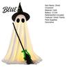 Illuminated Ghost Decoration Halloween Light-Up Decoration Spooky Witch Hat Ornament with LED Large Light Broom Decor for Outdoor Lawn Porch Holiday