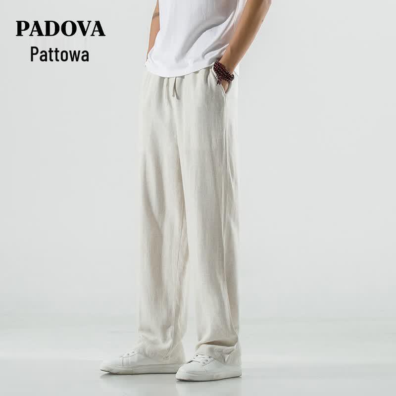 Men s Cotton Linen Loose Straight-Leg Pants 4XL
