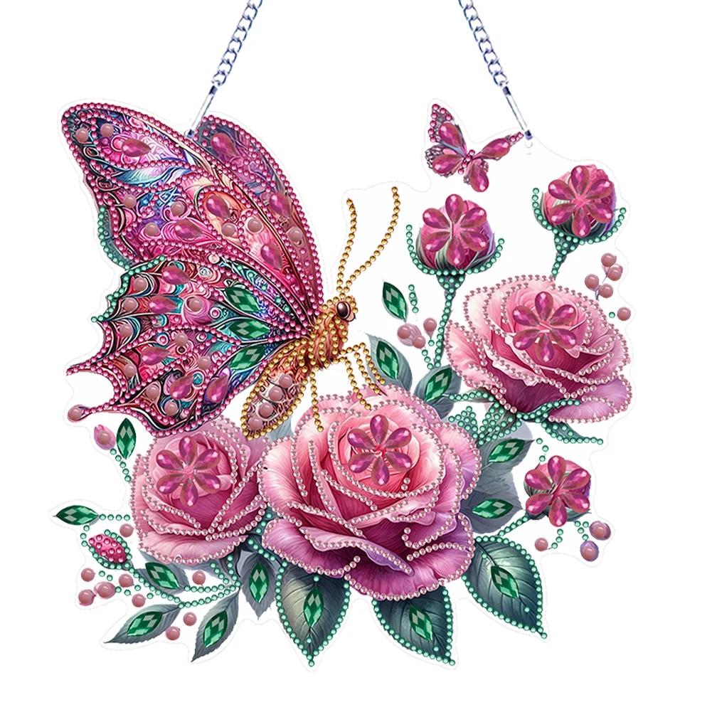 PET Double Sided Special Shaped Cute Animal Rhinestone Diamond Art Window Pendants Diamond Painting Hanging Ornament for Adults