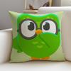 Fun DDuolingoS Cushion Cover Breathable and skinfriendly linen pillowcase square removable and washable cushion
