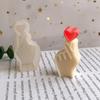 3D Mini Heart Gesture Candle Silicone Mold Diy Geometry Candle Maker Chocolate Plaster Handmade Soap Resin Mold Home Decoration