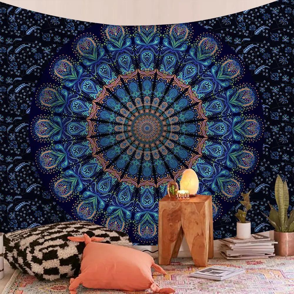 VIKAMA Indian Mandala Bohemian Tapestry Forest Tree Wall Hanging Art Backdrop Mural Living Room Bedroom Home Decor