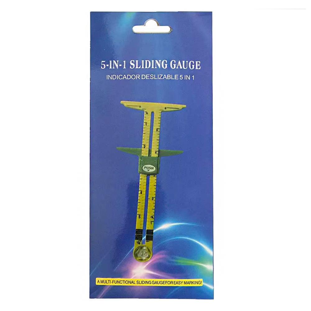 1PC 5-in-1T-shaped Sliding Gauge Measuring Tools Multifunctional Plastic Drawing Ruler Fabric Quilting Ruler for Sewing Beginner