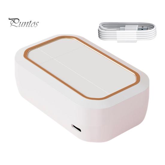 

Ультразвуковой очиститель контактных линз с 4 режимами синхронизации, 360-градусная высокочастотная вибрация, USB-перезаряжаемый очиститель контактных линз белый