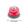 Crimped Wire Brush for Angle Grinding with Threaded Mandrel, Compact, Sturdy, Easy to Install,