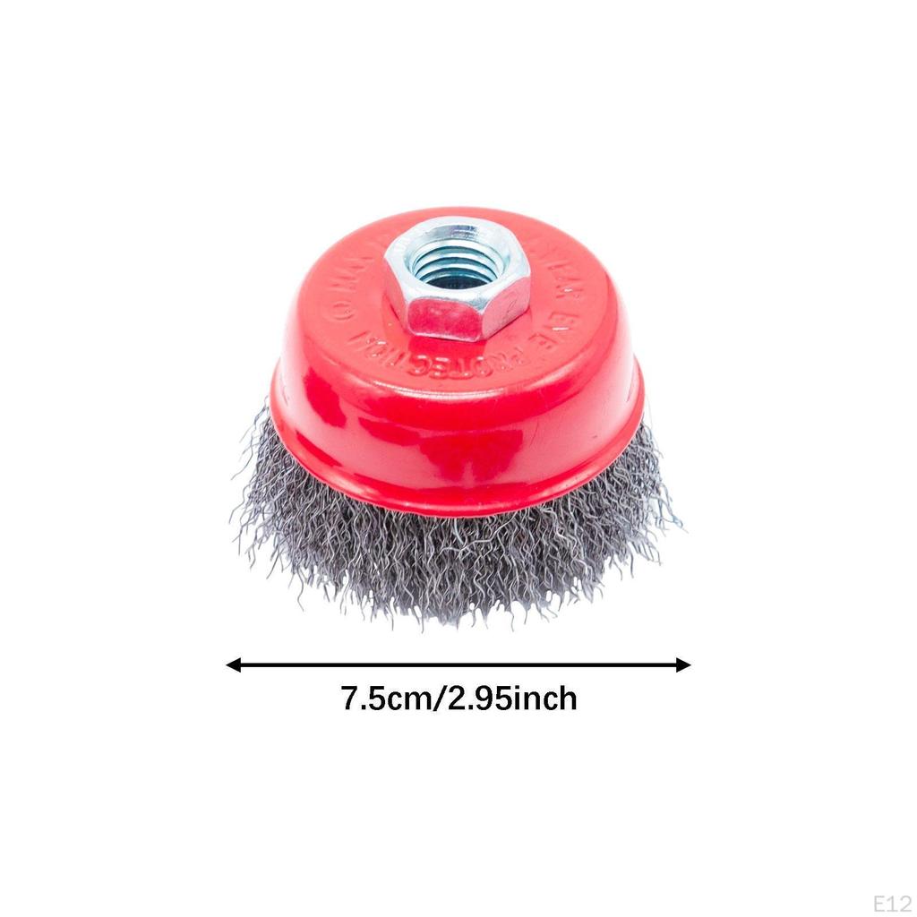 Crimped Wire Brush for Angle Grinding with Threaded Mandrel, Compact, Sturdy, Easy to Install,