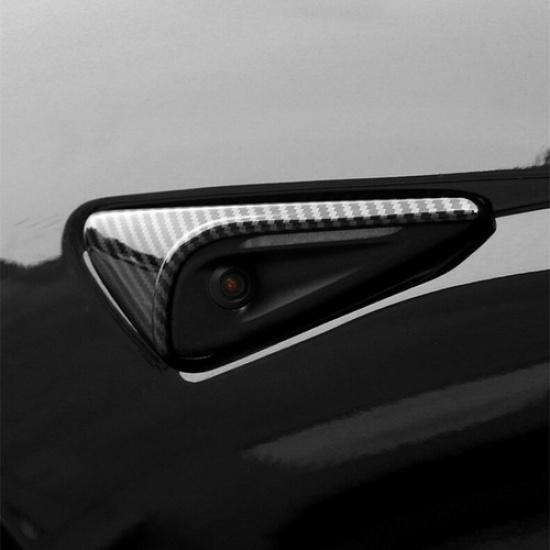 ABS Carbon Fiber Side Camera Fender Cover Trim For Tesla Model 3 Highland 2024