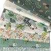 Floral Quilting Fabric Green Pine Cone Pattern 7-Piece Scraps, 100% Cotton, 46x56cm, Series,