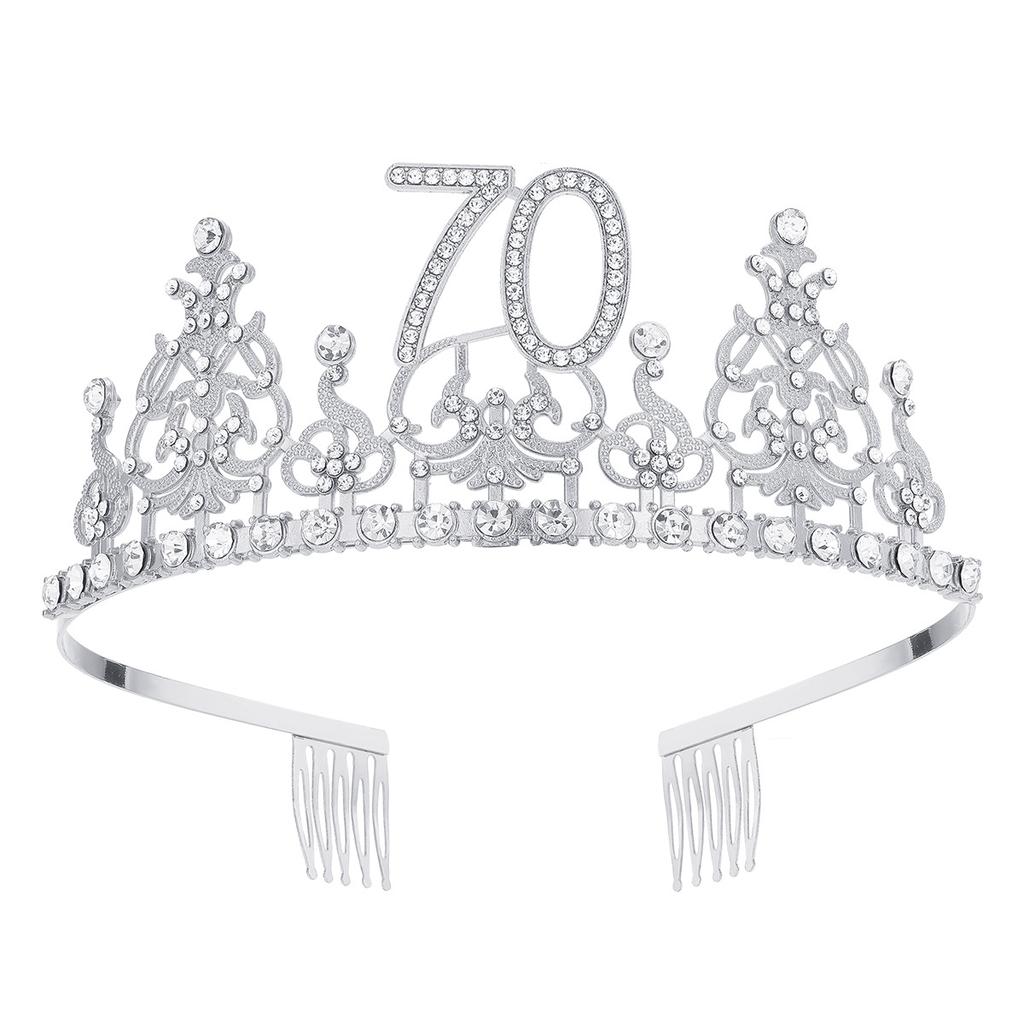 Fashion Alloy Digital Crown With Diamond Tiara 18Th Birthday Party Pearl Alloy Headband