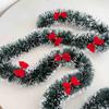 20/2M Christmas Tinsel Ribbons with Bows Xmas Tree Hanging Pendent Green Cane Ribbon Madder Garland Party Home Decor Ornaments
