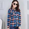 Plaid Shirt Women's Long-sleeved Spring and Autumn Full-length Bottoming Shirt